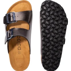 Palado Korfu Metallic, Pantoletten, Damen, Anthrazit