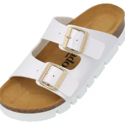 Palado Korfu PL Metallic, Plateau-Pantoletten, Damen, Weiß