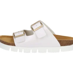 Palado Korfu PL Metallic, Plateau-Pantoletten, Damen, Weiß