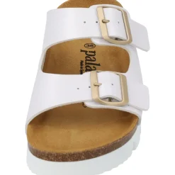 Palado Korfu PL Metallic, Plateau-Pantoletten, Damen, Weiß