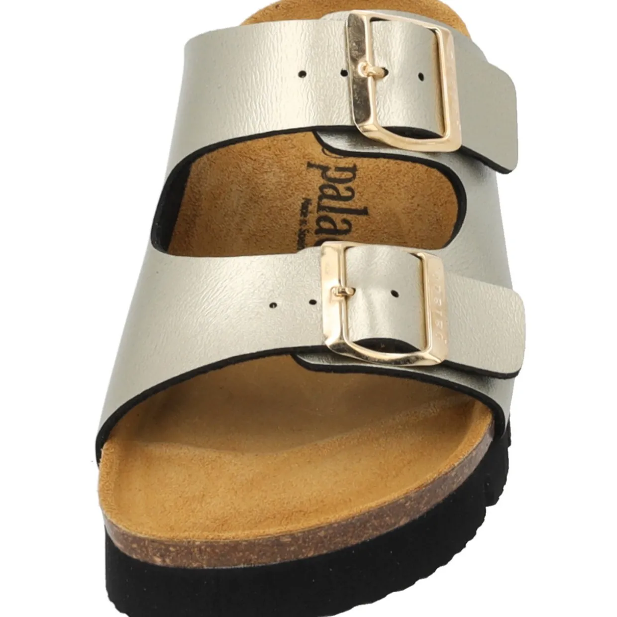 Palado Korfu PL Metallic, Plateau-Pantoletten, Damen, Gold/Schwarz