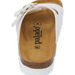 Palado Korfu PL Metallic, Plateau-Pantoletten, Damen, Weiß