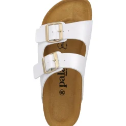 Palado Korfu PL Metallic, Plateau-Pantoletten, Damen, Weiß
