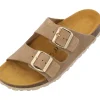 Palado Korfu Suede Premium Leather, Pantoletten, Damen, Beige/Gold