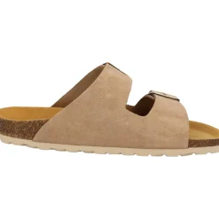 Palado Korfu Suede Premium Leather, Pantoletten, Damen, Beige/Gold