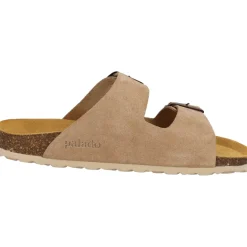 Palado Korfu Suede Premium Leather, Pantoletten, Damen, Beige/Kupfer