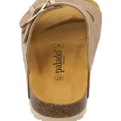 Palado Korfu Suede Premium Leather, Pantoletten, Damen, Beige/Gold