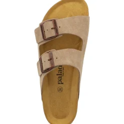 Palado Korfu Suede Premium Leather, Pantoletten, Damen, Beige/Kupfer