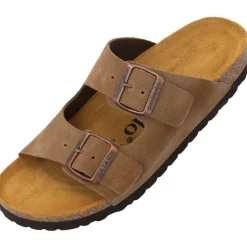 Palado Korfu Velours Premium Leather Herren, Pantoletten, Herren, Hellbraun