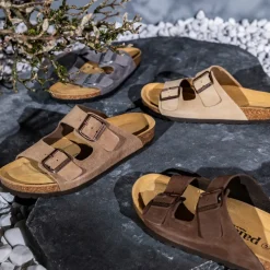 Palado Korfu Velours Premium Leather Herren, Pantoletten, Herren, Grau