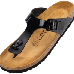 Palado Kos Lack, Zehentrenner, Damen, Schwarz