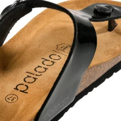 Palado Kos Lack, Zehentrenner, Damen, Schwarz