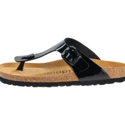 Palado Kos Lack, Zehentrenner, Damen, Schwarz