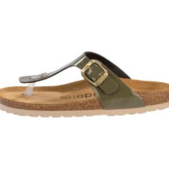 Palado Kos Lack, Zehentrenner, Damen, Khaki