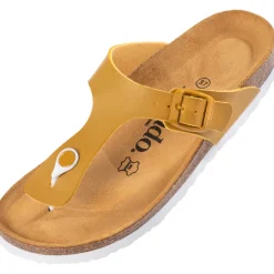 Palado Kos Matt, Zehentrenner, Damen, Senf