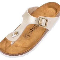 Palado Kos Metallic, Zehentrenner, Damen, Cream