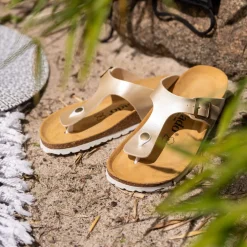 Palado Kos Metallic, Zehentrenner, Damen, Cream