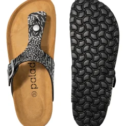 Palado Kos Prints, Zehentrenner, Damen, Orna Schwarz