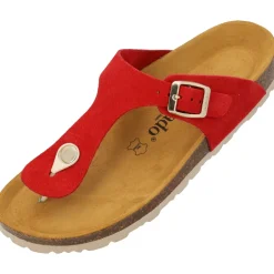 Palado Kos Suede Premium Leather, Pantoletten, Damen, Rot