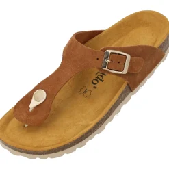 Palado Kos Suede Premium Leather, Zehentrenner, Damen, Braun