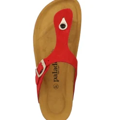 Palado Kos Suede Premium Leather, Pantoletten, Damen, Rot