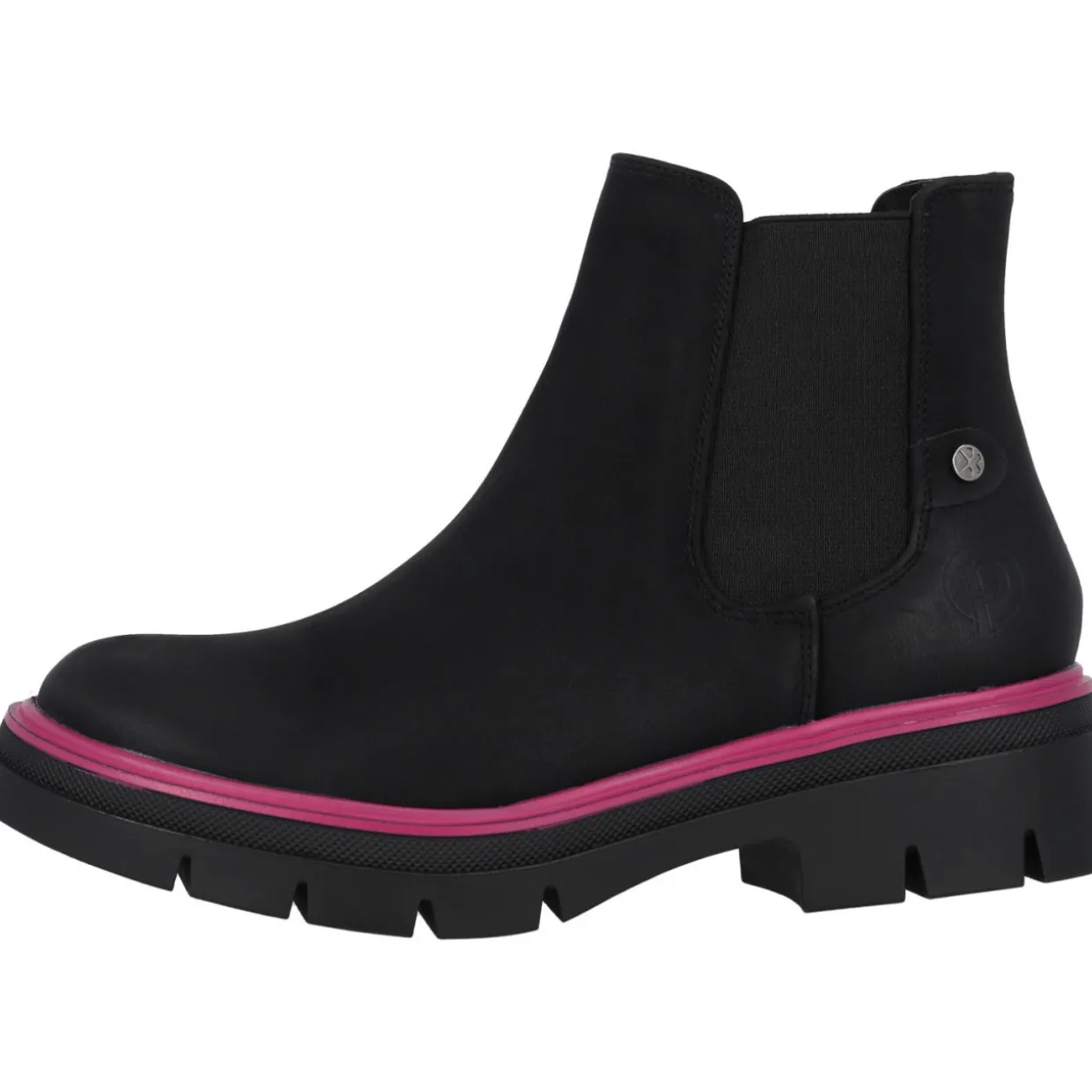 Palado Natlee, Chelsea Boots, Damen, Schwarz/Pink
