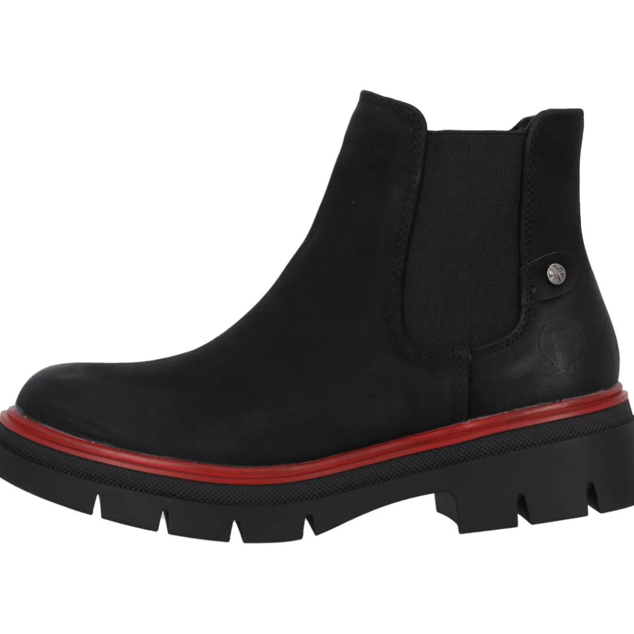 Palado Natlee, Chelsea Boots, Damen, Schwarz/Rot
