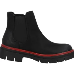 Palado Natlee, Chelsea Boots, Damen, Schwarz/Rot
