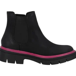 Palado Natlee, Chelsea Boots, Damen, Schwarz/Pink