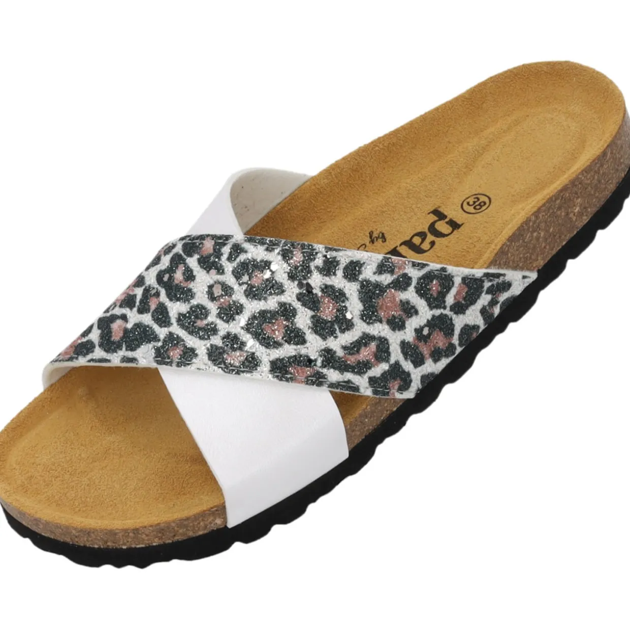 Palado Rianel Wild by Sila Sahin, Pantoletten, Damen, Weiß Leo