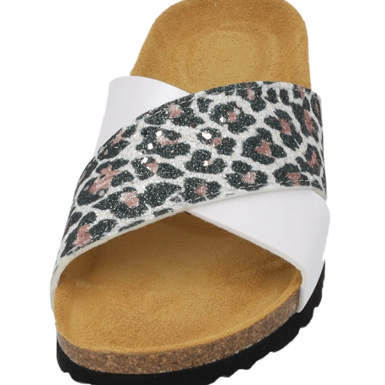 Palado Rianel Wild by Sila Sahin, Pantoletten, Damen, Weiß Leo