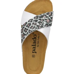 Palado Rianel Wild by Sila Sahin, Pantoletten, Damen, Weiß Leo