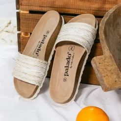 Palado Solista by Sila Sahin, Pantoletten, Damen, Weiß/Gold