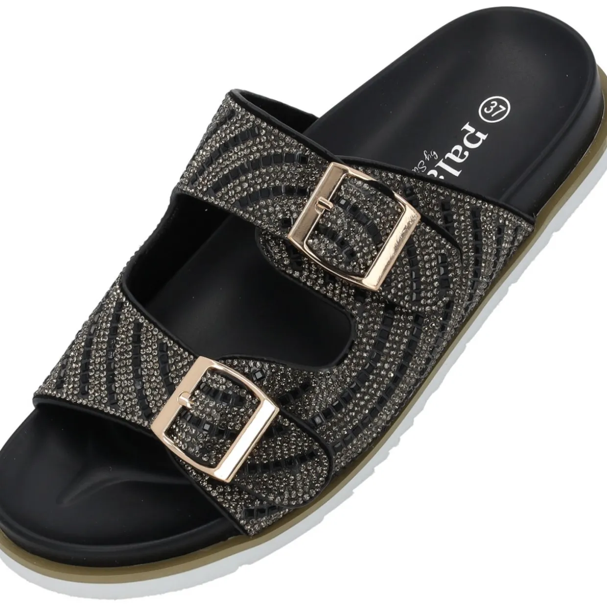 Palado Tegma by Sila Sahin, Plateau-Pantoletten, Damen, Schwarz