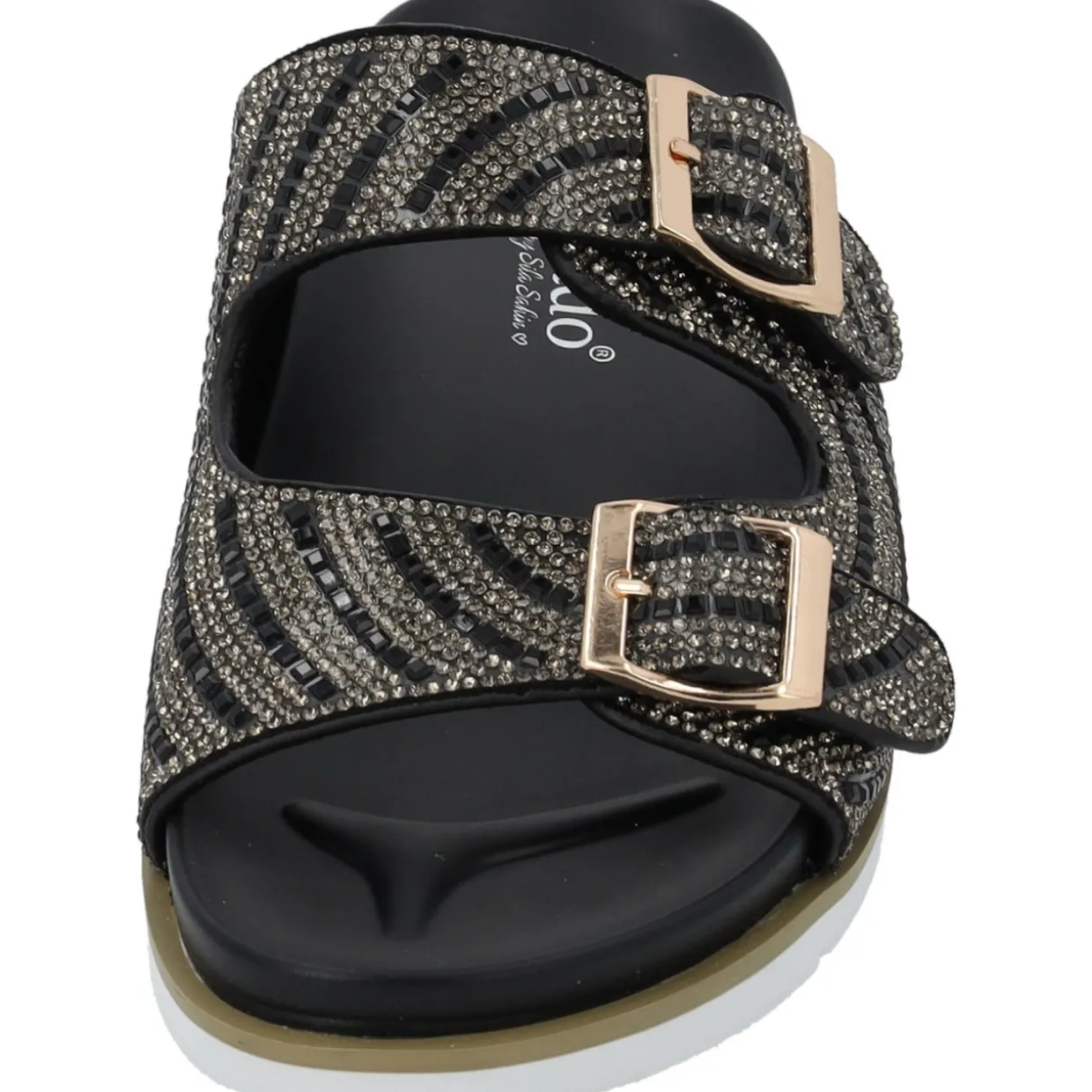 Palado Tegma by Sila Sahin, Plateau-Pantoletten, Damen, Schwarz