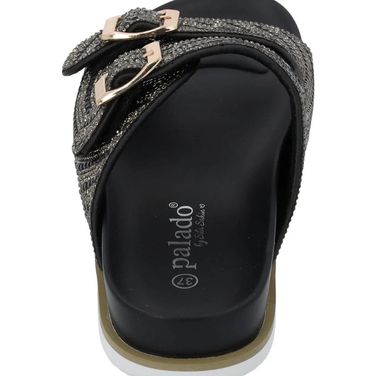 Palado Tegma by Sila Sahin, Plateau-Pantoletten, Damen, Schwarz