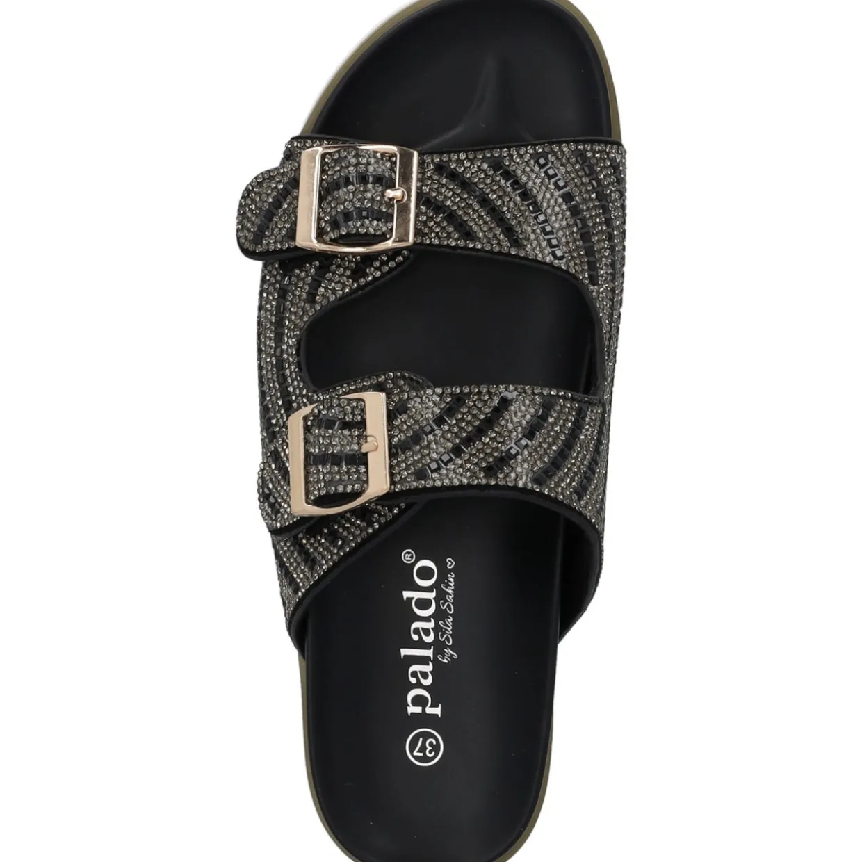 Palado Tegma by Sila Sahin, Plateau-Pantoletten, Damen, Schwarz