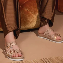 Palado Tegma by Sila Sahin, Plateau-Pantoletten, Damen, Rosegold