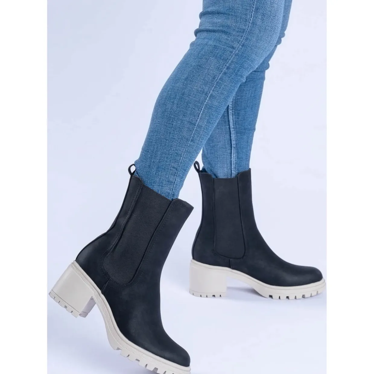 Palado Thasos 018-1401, Chelsea Boots, Damen, Schwarz/Cream