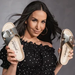 Palado Tinos BEGS by Sila Sahin, Pantoletten, Damen, Olive Metallic