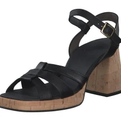 Paul Green 6073, Plateau-Sandaletten, Damen, BLACK