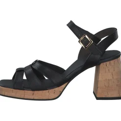 Paul Green 6073, Plateau-Sandaletten, Damen, BLACK