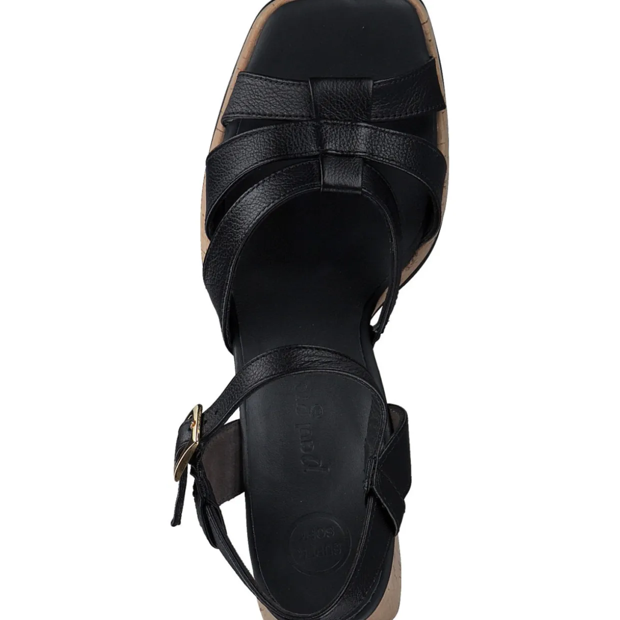 Paul Green 6073, Plateau-Sandaletten, Damen, BLACK