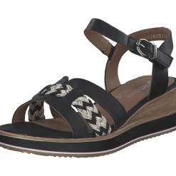 Remonte D6461, Plateau-Sandaletten, Damen, Schwarz