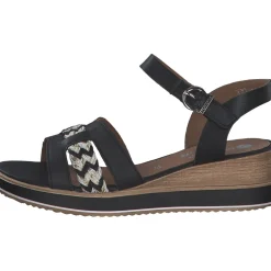 Remonte D6461, Plateau-Sandaletten, Damen, Schwarz