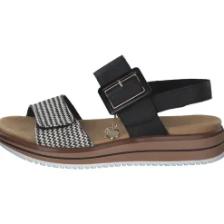 Remonte D1J53, Keilsandaletten, Damen, schwarz-crema/schwarz
