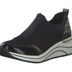 Remonte D0T08-02, Slip-On-Sneaker, Damen, black/schwarz/bronze/schwarz/g