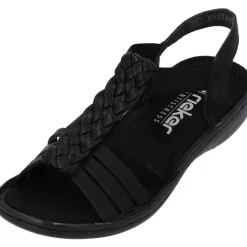 Rieker 60809, Keilsandaletten, Damen, Schwarz