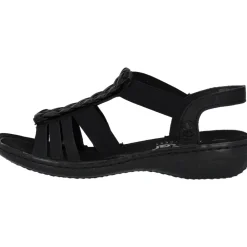 Rieker 60809, Keilsandaletten, Damen, Schwarz