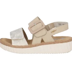 Rieker 69260, Keilsandaletten, Damen, beige-gold/perle